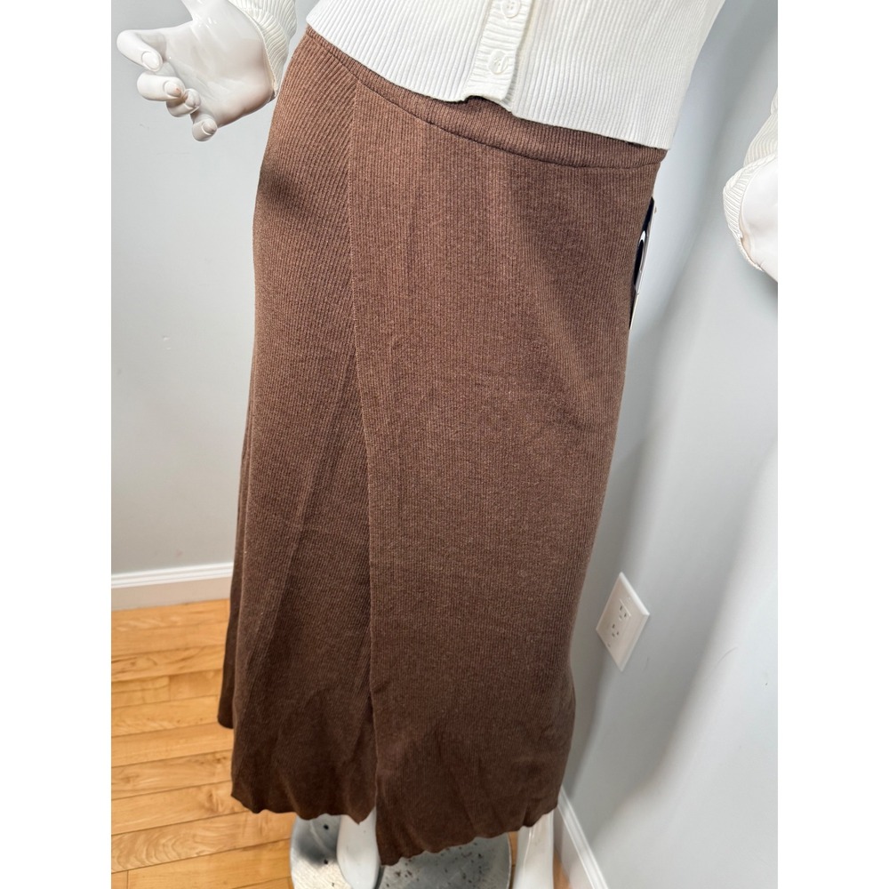 Commense Caramel Slit Maxi‎ Knit Skirt Dark Brown size M - Picture 6 of 6